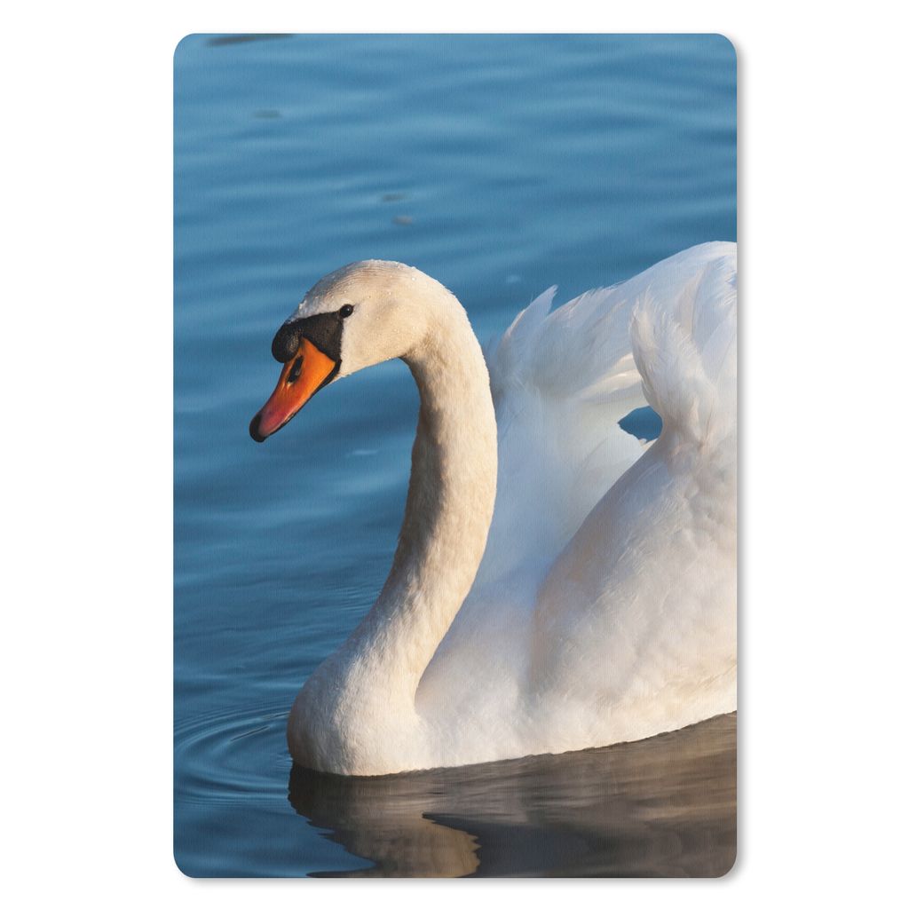 MuchoWow Mauspad Mousepad Schwan - Wasser - Vogel - Weiß 18x27 cm - Mousepads - Maus Mat - Pad - Mausunterlage
