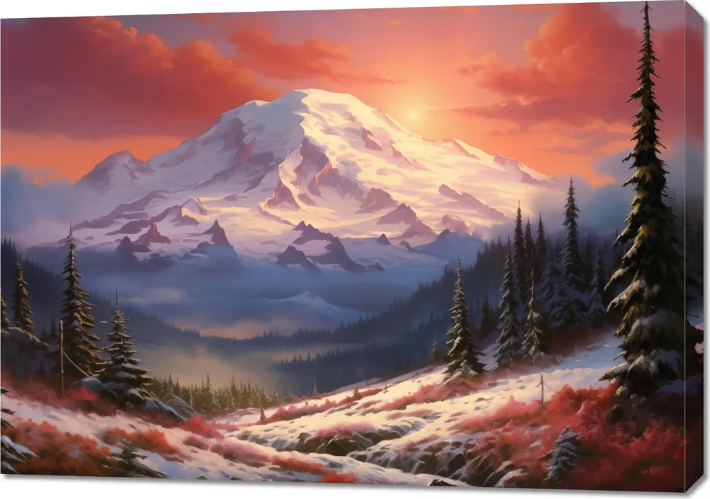 Tableau Sommet de l'Aurore : Image 100 x 70 cm Grand Format pour Salon