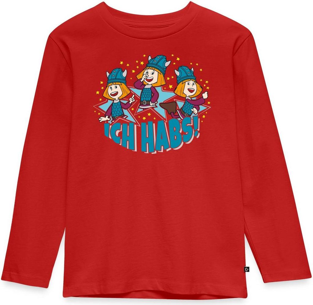 Spreadshirt Wickie Und Die Starken Männer Ich Habs Kinder Premium Langarmshirt, 134/140 (8 Jahre), Rot