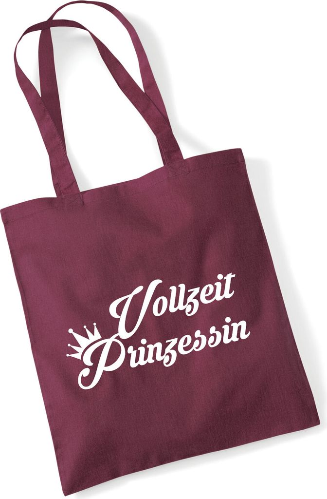 Huuraa Jutebeutel Vollzeit Prinzessin Krone 10 Liter Burgundy Baumwolle Tasche Geschenkidee