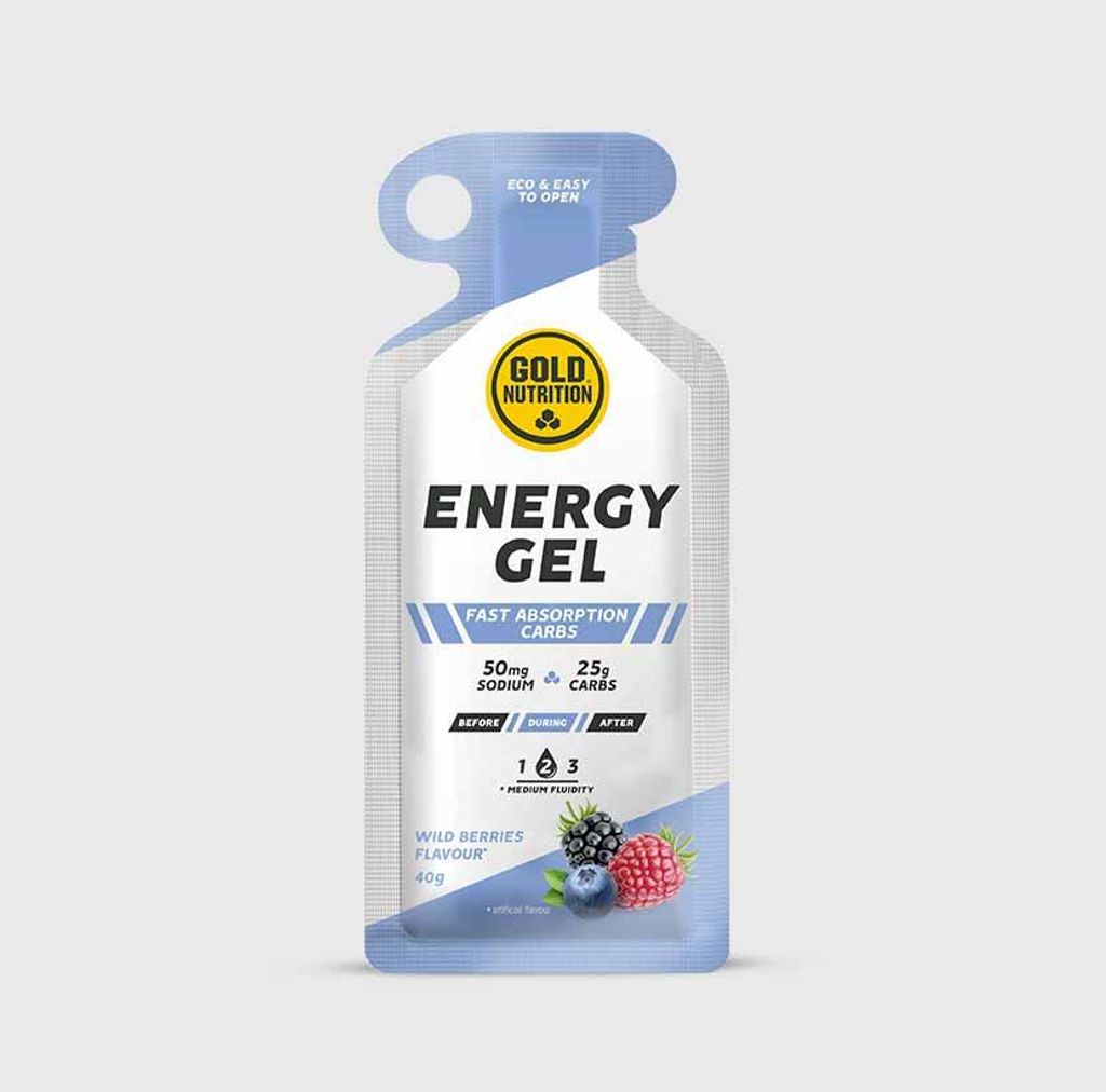 Gold Nutrition Vitamine & Nahrungsergänzungsmittel Energie-Gel | Schnelle und lang anhaltende Energie, Waldbeeren