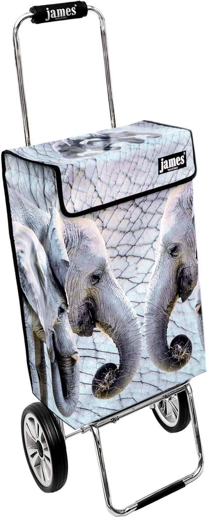 James Einkaufstrolley - ELEPHANT - stabiler Einkaufswagen mit individuellem Design - einfarbig: grau in Ausführung: Chrome19