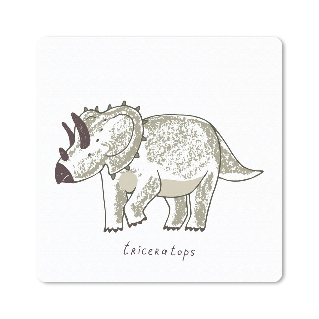 MuchoWow Mauspad Mousepad Kinderzimmer - Triceratops - Dinosaurier - Jungen - Mädchen - Kinder 30x30 cm - Mousepads - Maus Mat - Pad - Mausunter...