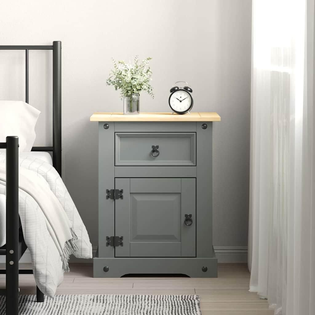 vidaXL Nočný stolík v mexickom štýle  Pine Grey 53x39x67 cm Obrázok produktu 