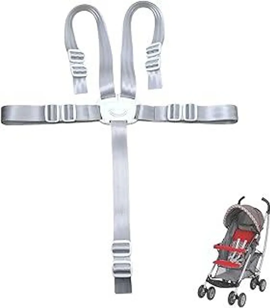 Cintura per seggiolone Hauck, cintura a 5 punti per seggiolone Tripp Trapp, cinture di sicurezza di ricambio, accessori per passeggini, cintura di sicurezza regolabile e trasformabile per bambini, cintura di sicurezza per bambini, cintura di sicurezza (bianca)