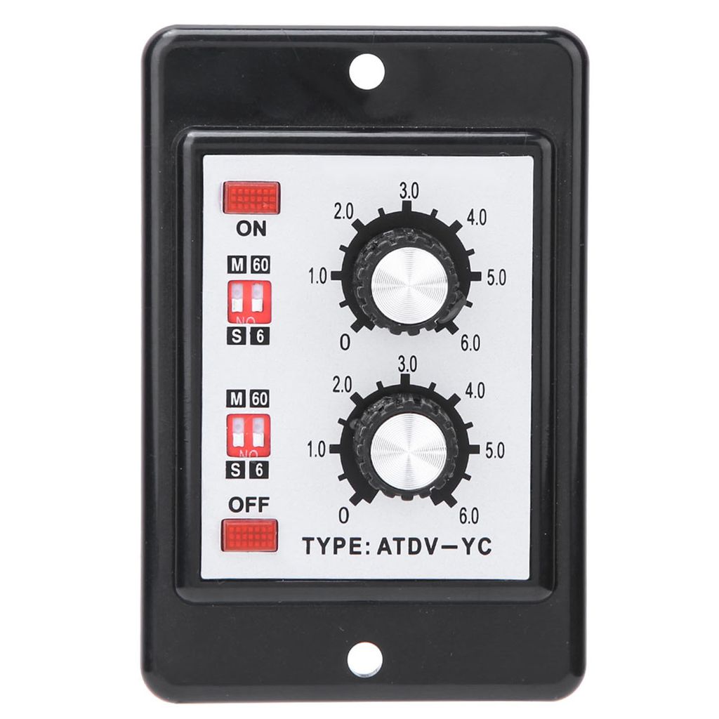 Ein-Aus-Doppelzeitrelais-Knopfsteuerung Zeitschalter ATDV-YC 6S-60M (AC 110/220V)