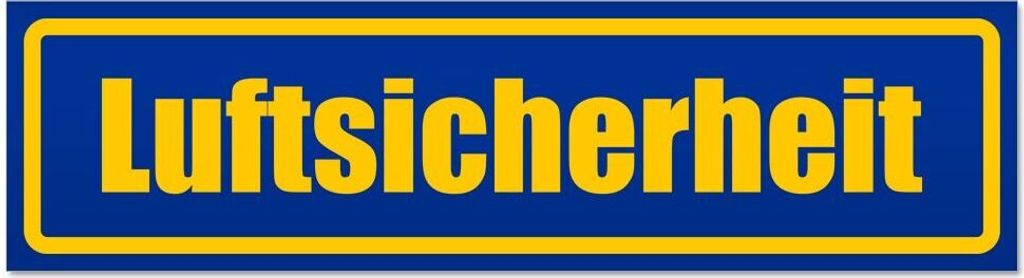Kiwistar - Autoaufkleber - Blau - 60 x 16 cm - Luftsicherheit - Hinweis Aufkleber Sticker für Auto, Kfz, Fahrrad, PKW, LKW