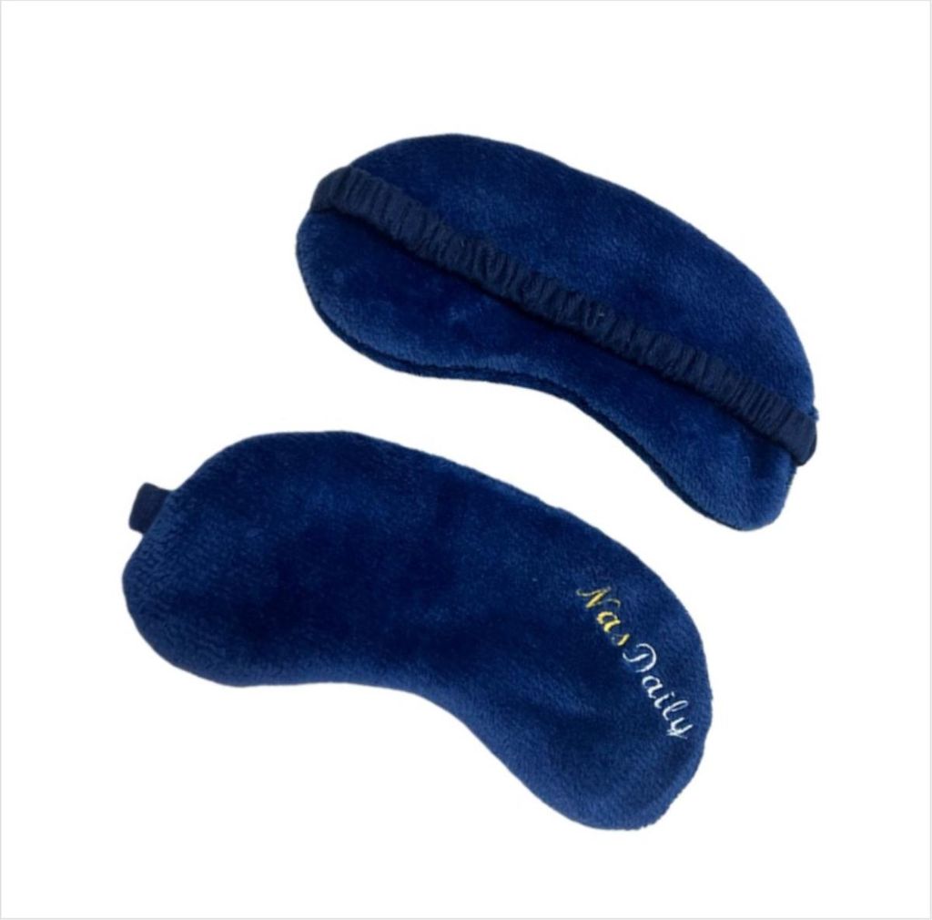 INF Doppelseitige Plüsch Schlafmaske - Weich, Atmungsaktiv für Zuhause & Reise, 2er Pack Blau