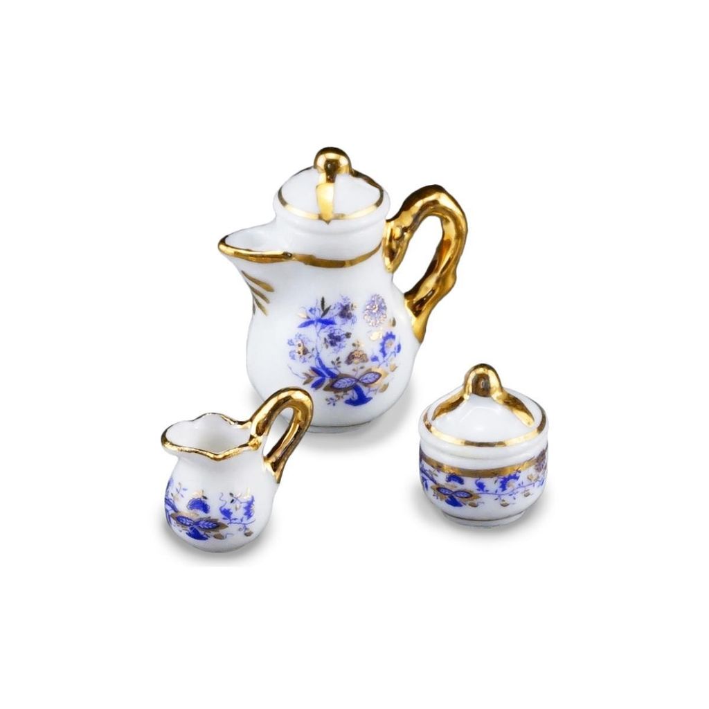 Miniatur Teekanne Zwiebel Gold – Porzellan Sammlerstück