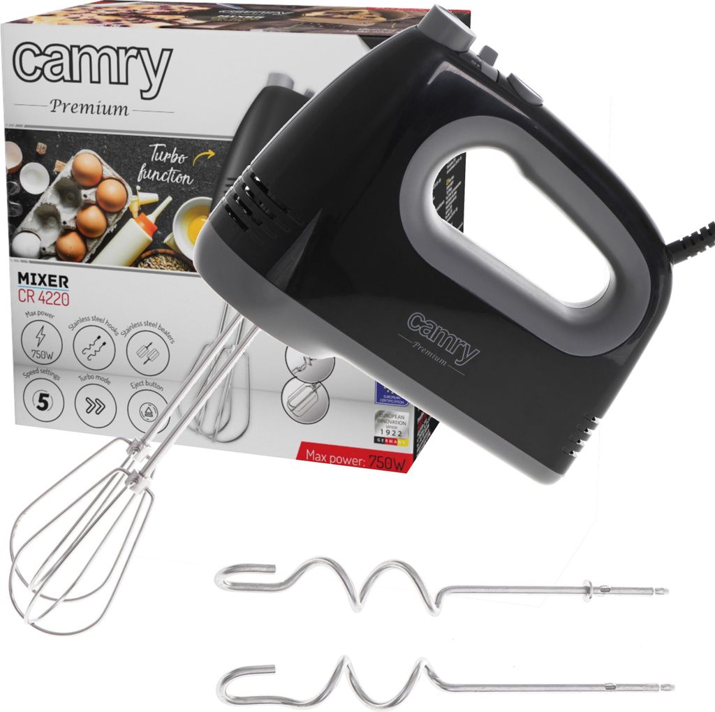Camry Premium CR 4220B, Handmixer, Schwarz, Grau, Schlagen, Produktbild 