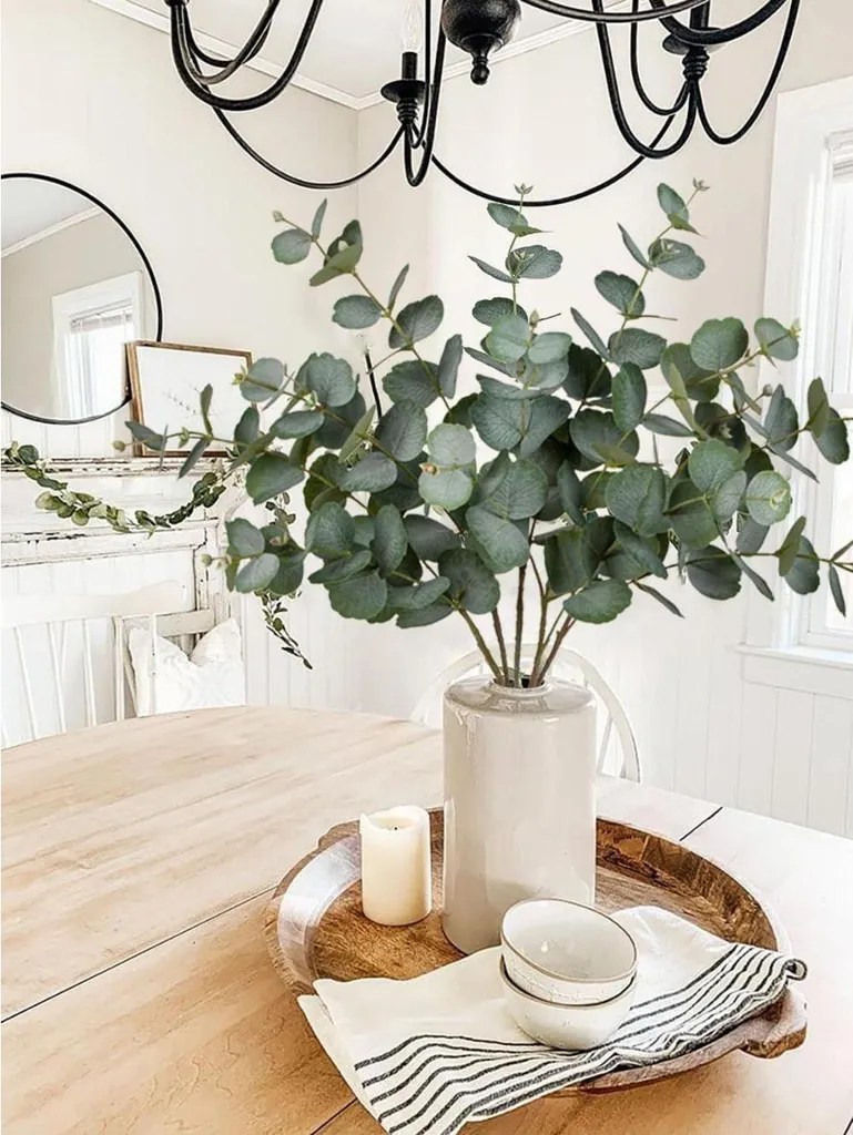 55 Rami Artificiali E Fiori Finti Per Decorazioni - 8 Stili Di Foglie Verdi E Bianche - Eucalipto, Ortensie, Salice - Ideali Per Matrimoni, Centrotavola E Casa