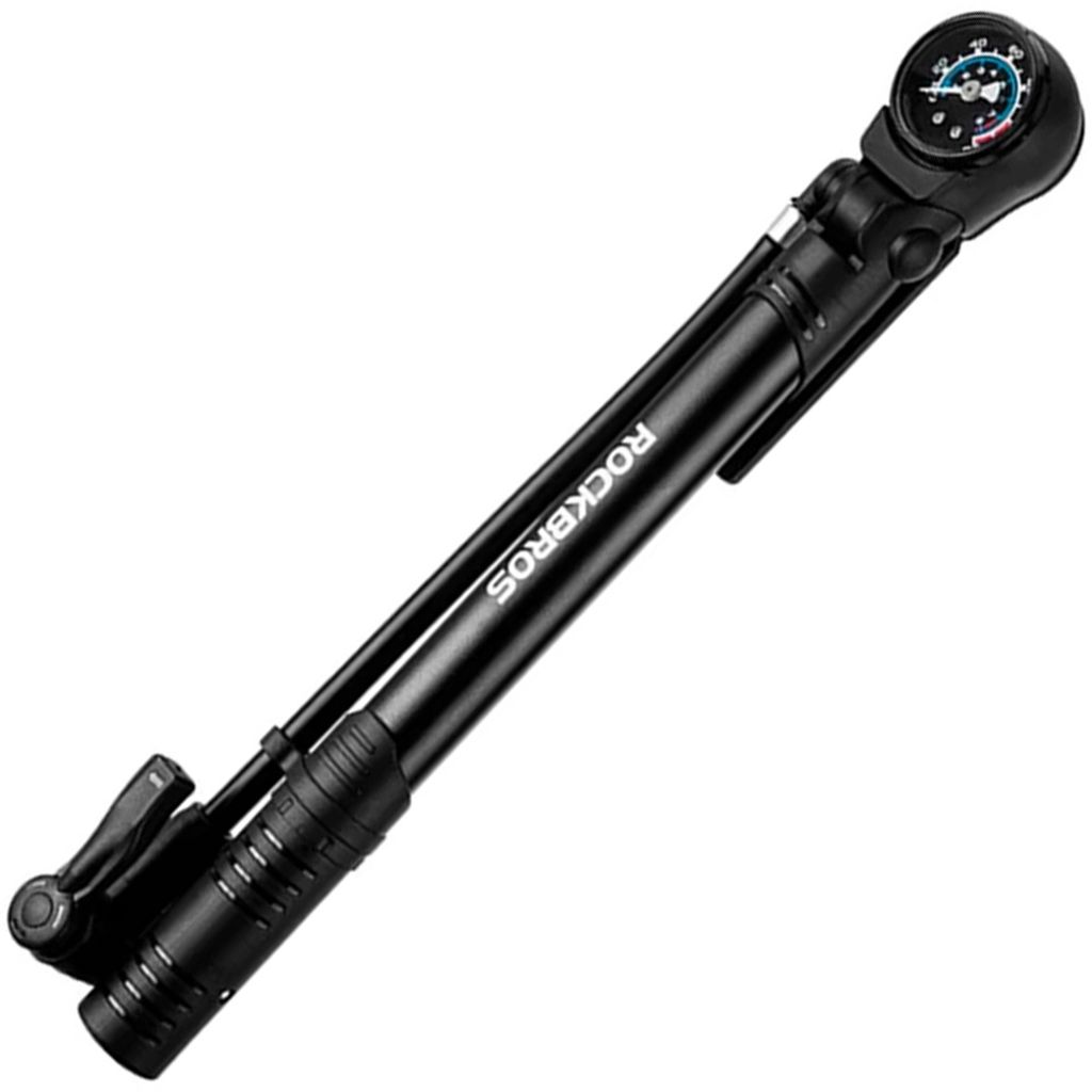 Pompa per biciclette con manometro - Nero Adatta a vari Immagine del prodotto 