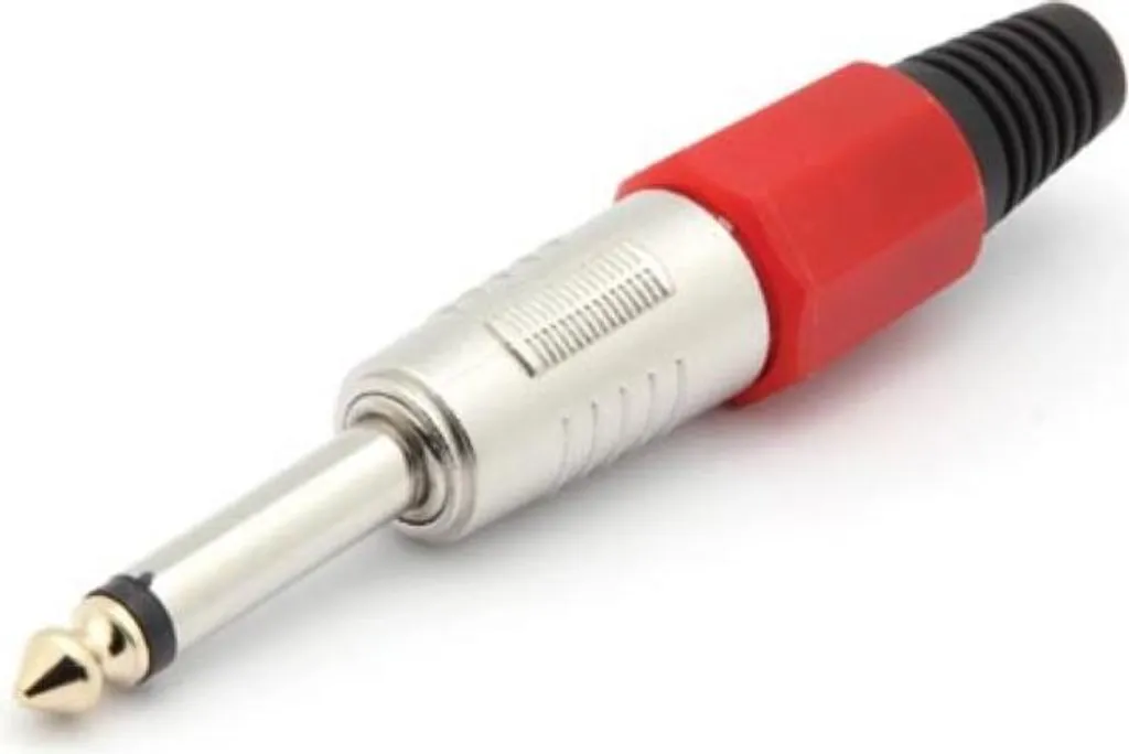 Connecteur Jack 6,35 mm Mono Link Rouge avec Contacts Haute Conductivité