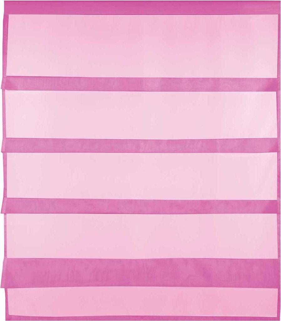 Gardine Raffoptik mit Stangendurchzug, Größe: 90x110cm, Farbe: Pink