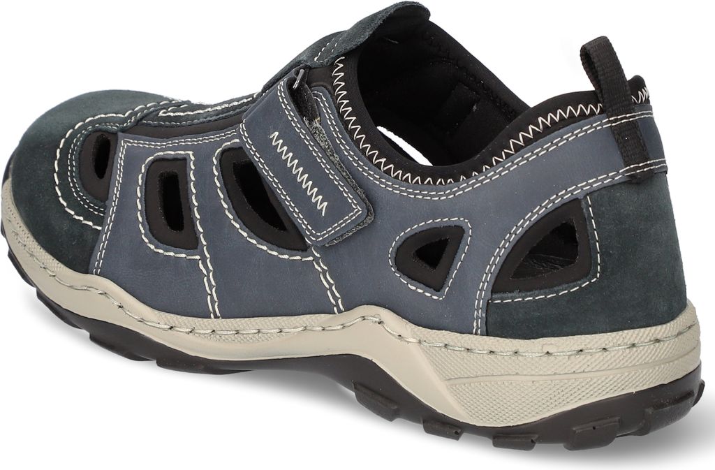 Rieker Herren Klett Halbschuh durchbrochen dunkelblau 44 Produktbild 28