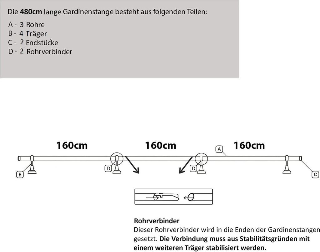 VEVOR Bastone per Tende Doppio Bastone per Tende Estensibile 92 - 183 cm Carico max. 13,6 kg ca., Asta per Tende da Interno Lunghezza Regolabile per Soggiorno Bagno Camera da Letto, Palo