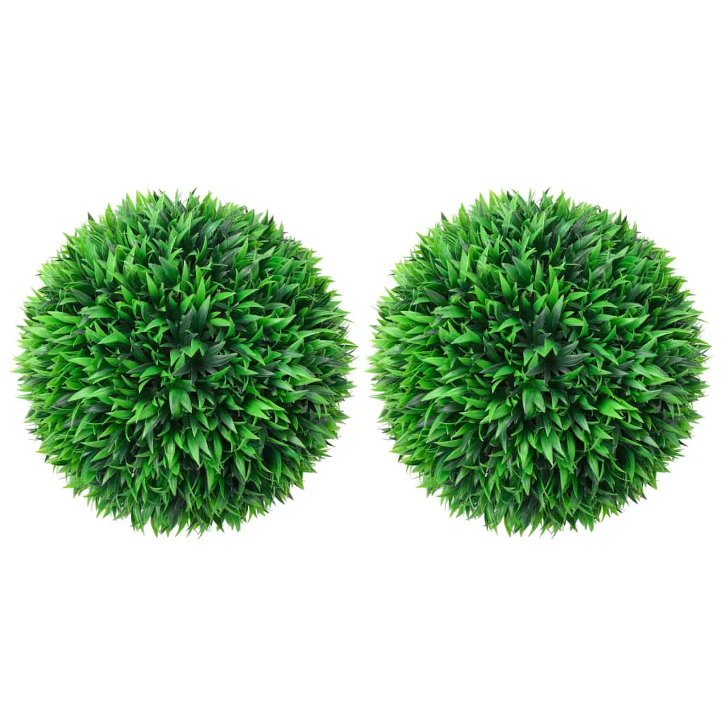 Buis artificiel VidaXL 38 cm avec lampes LED - Lot de 2 boules déco
