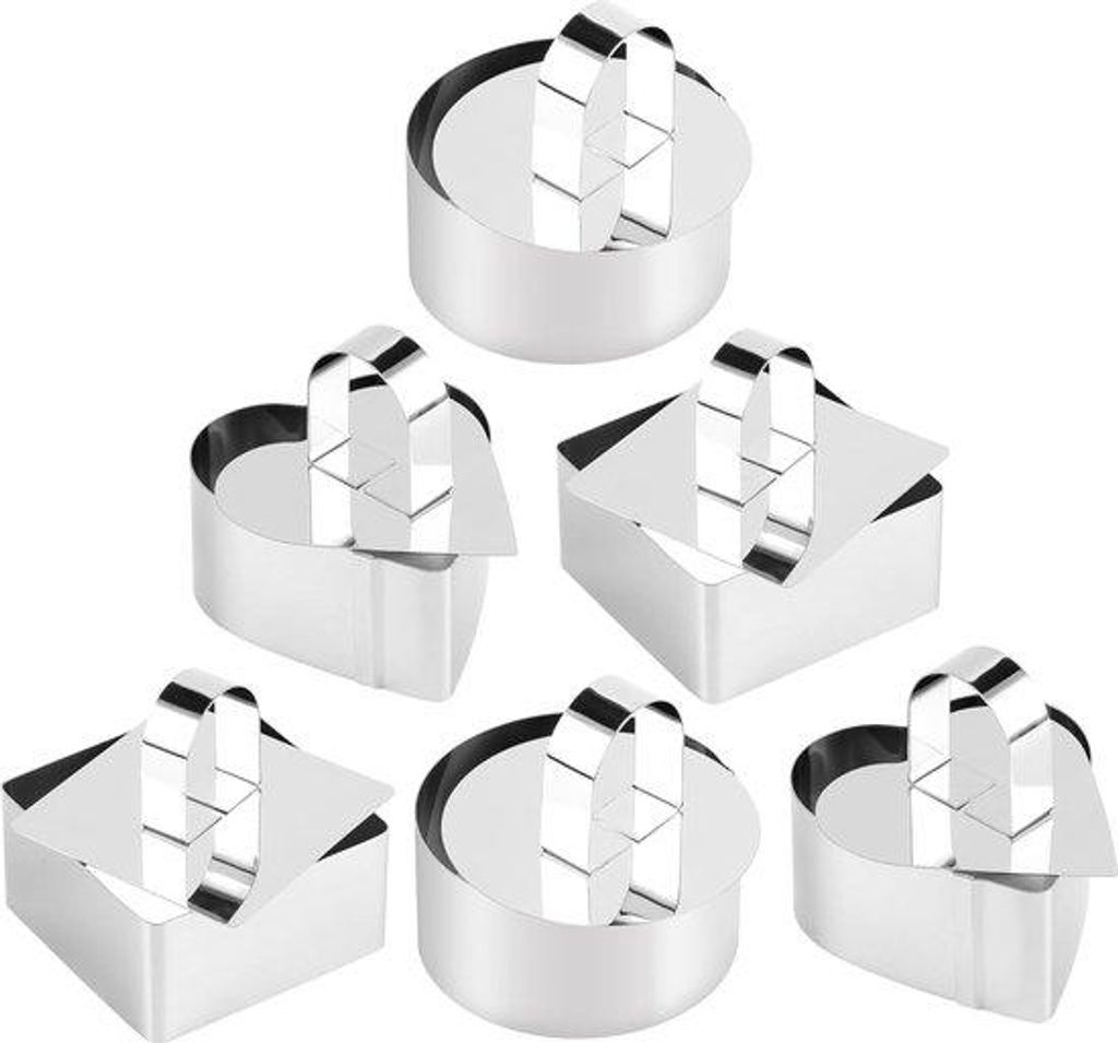 Dessert- und Kuchen-Set, 6 Einzelpackungen, Serviergeringe aus Stahl, 8 cm, ideal für Handgemachte Süßigkeiten und Torten.