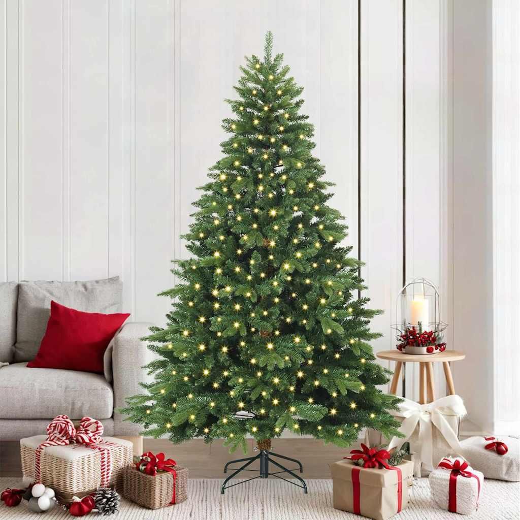 Praktischen Künstlicher Weihnachtsbaum mit 300 LEDs Grün 210 cm PE und PVC - Künstliche Weihnachtsbäume ,design Möbel 5932404 2parcel