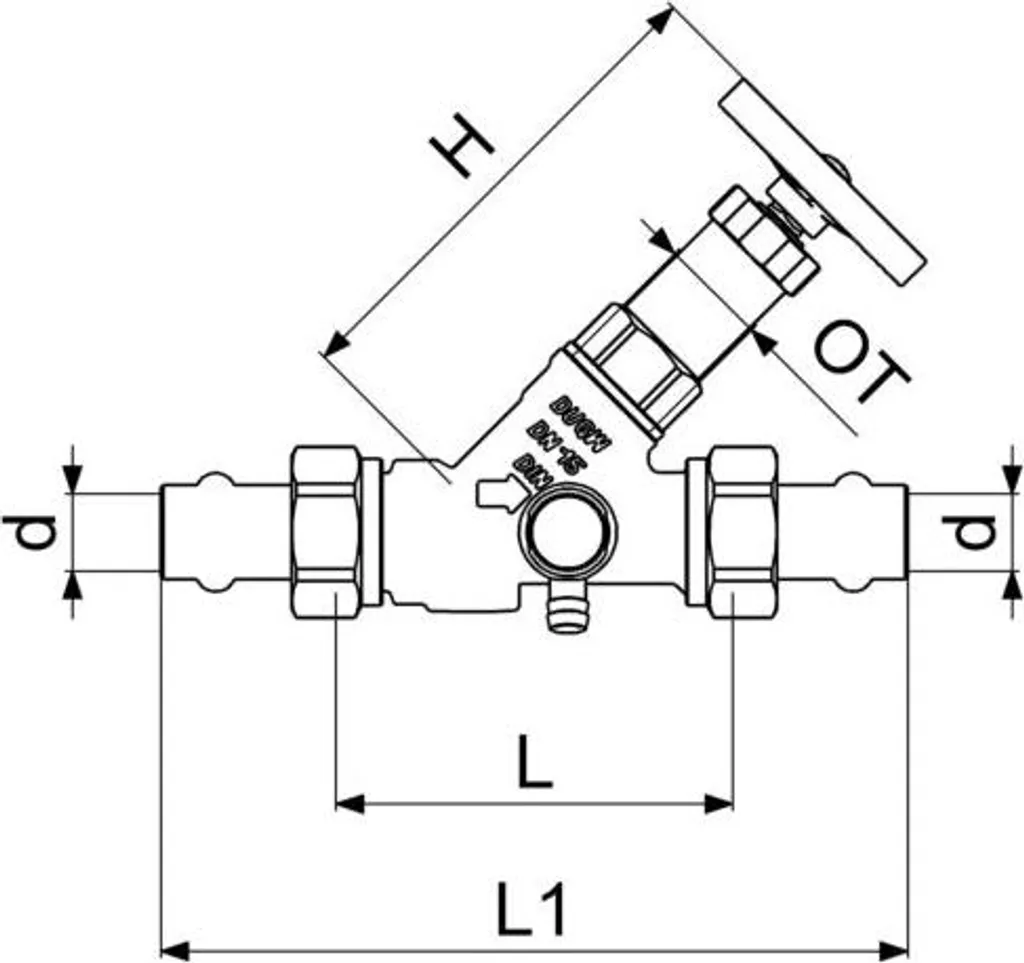 Vanne à écoulement libre JS Press AG Multi DN15 avec vidange 15mm - 4