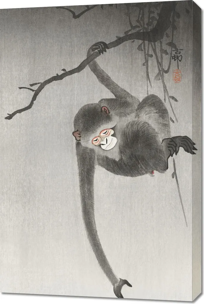 Ohara Koson Monkey 2 - Quadro Giapponese d'Autore 60x90 cm