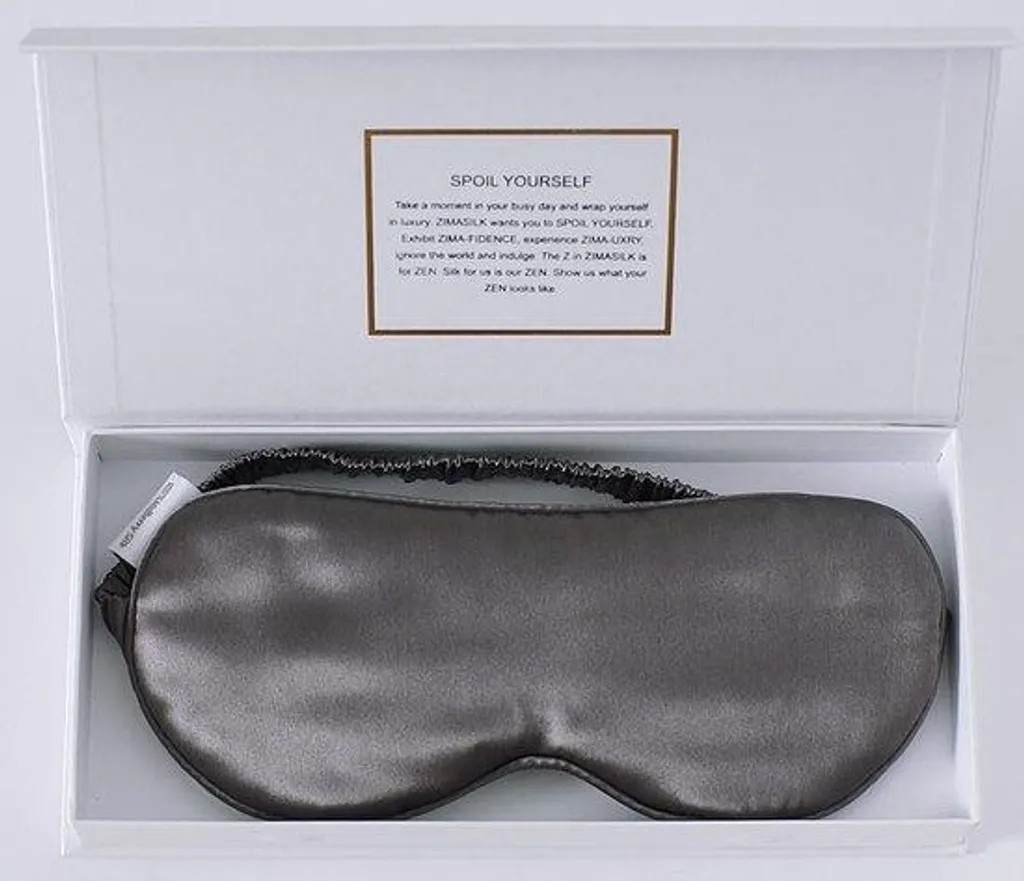 Masque de sommeil en soie gris foncé 22 momme - Occultation totale