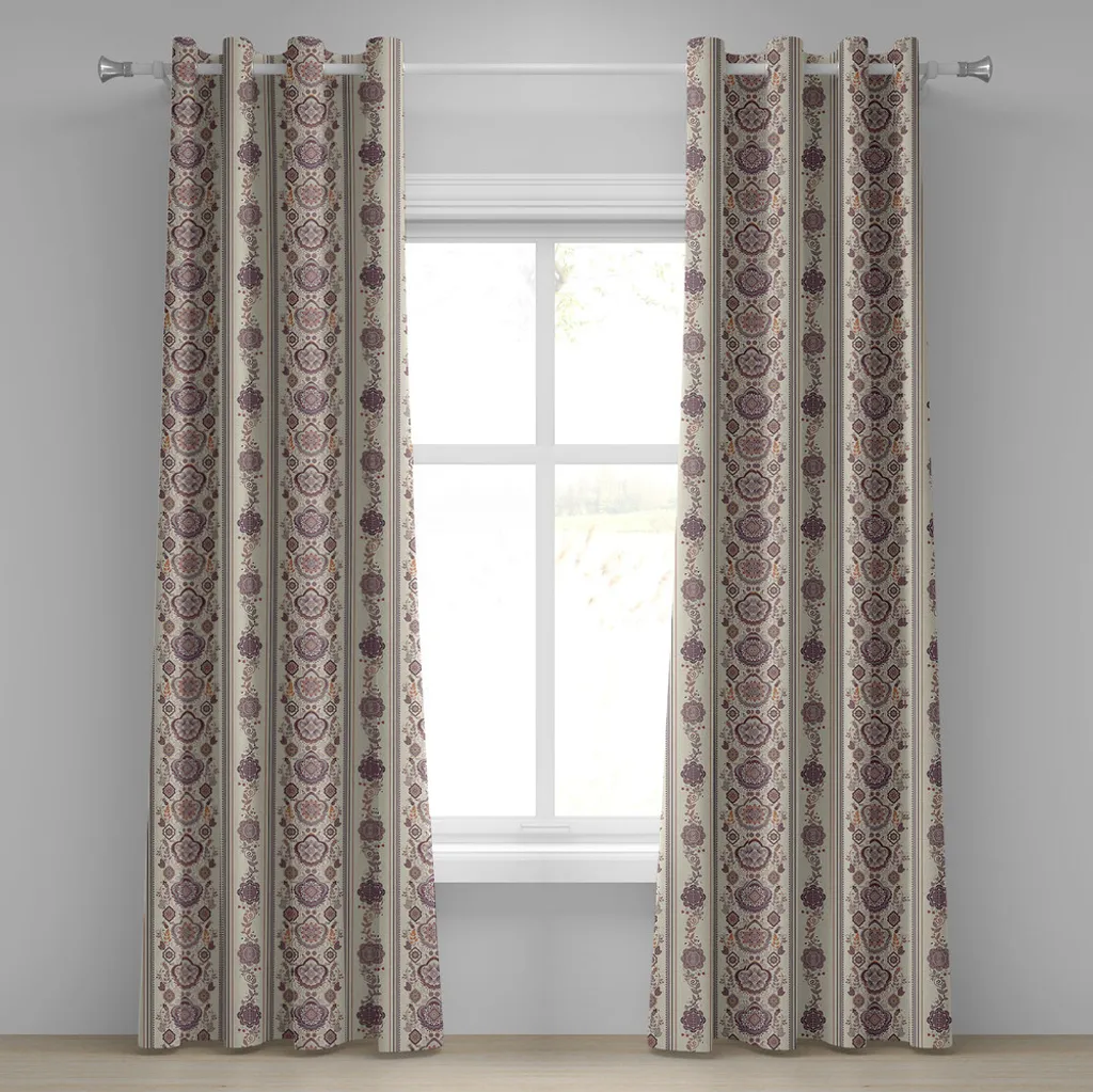 Rideau Arabesque Rose Séchée avec Œillets en Tissu Haut de Gamme