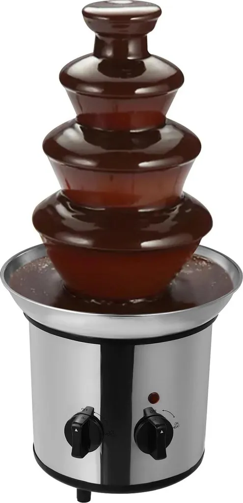 Fontana di Cioccolato 4 Livelli Acciaio Inox 430 - Macchina Fonduta Argento
