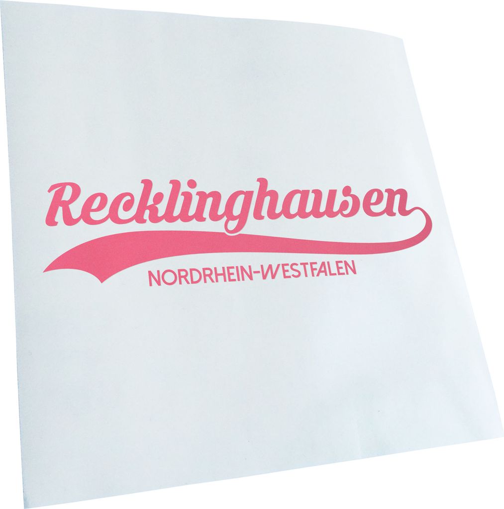 Kiwistar - Autoaufkleber - Recklinghausen NRW - Hellrosa - 24x6cm - Aufkleber für Auto, Laptop, Fahrrad, LKW, Motorrad mehrfarbig JDM Decal Racing