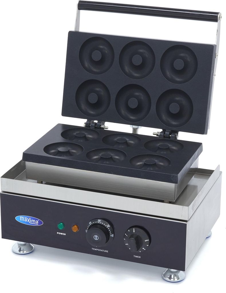 Maxima - Gastro Donut Maker - 6 Donuts - Ø8 cm - mit Eingebauter Timer