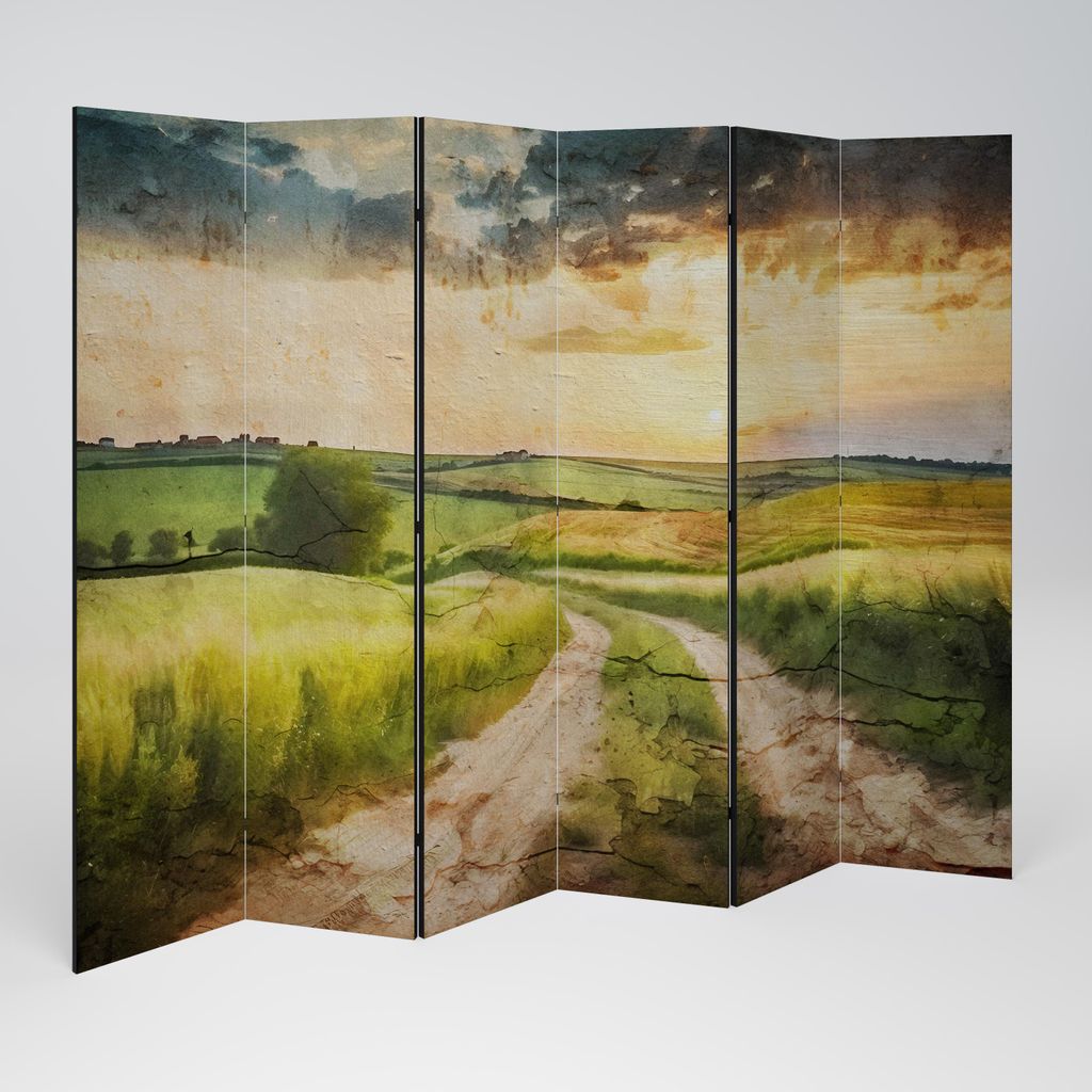 SpaceRebels Paravent Raumteiler - 6-teilig Raumtrenner, Druck 2-Seite - Raumtrenner - Trennwand Wohnung - Room Divider - Spanische Wand Deko Modern...