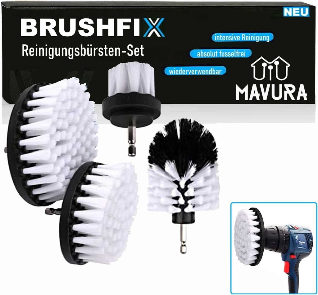 BRUSHFIX Bürstenaufsatz Akkuschrauber Bohrmaschine Leder Produktbild 