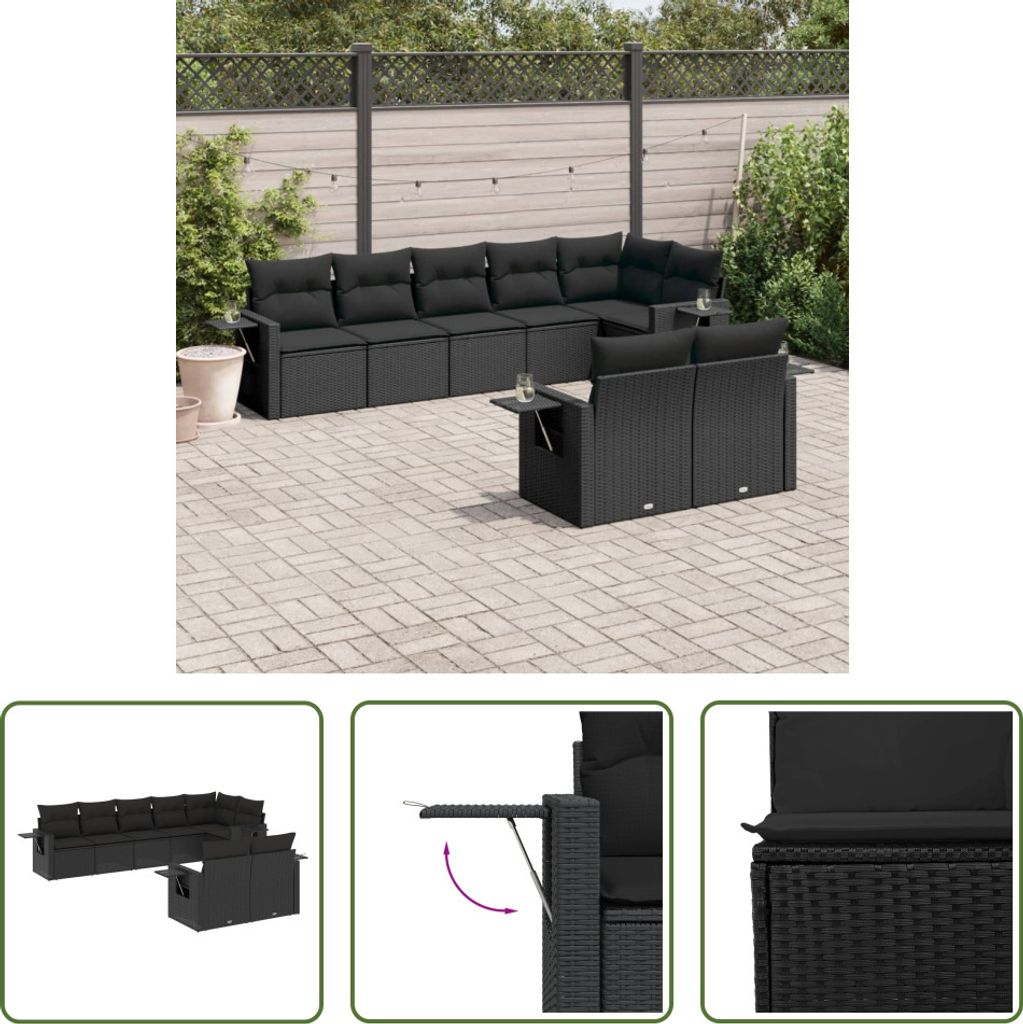 The Living Store 8-tlg. Garten-Sofagarnitur mit Kissen Produktbild 