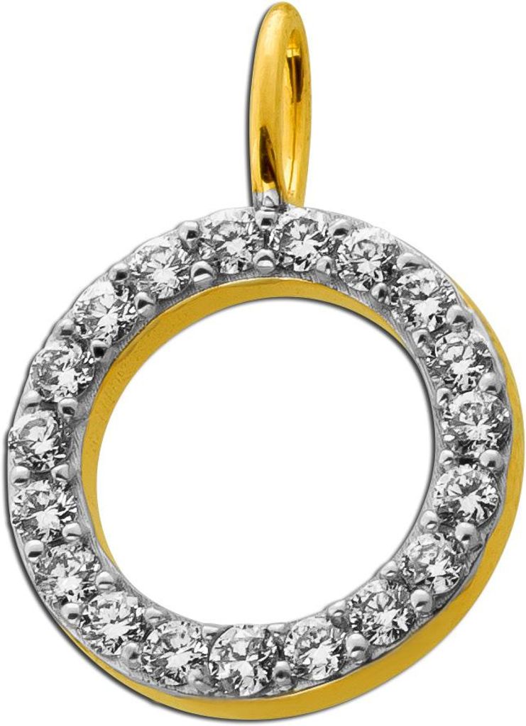 Brillant Anhänger Gold 585 14K Natur Diamanten 0.25ct