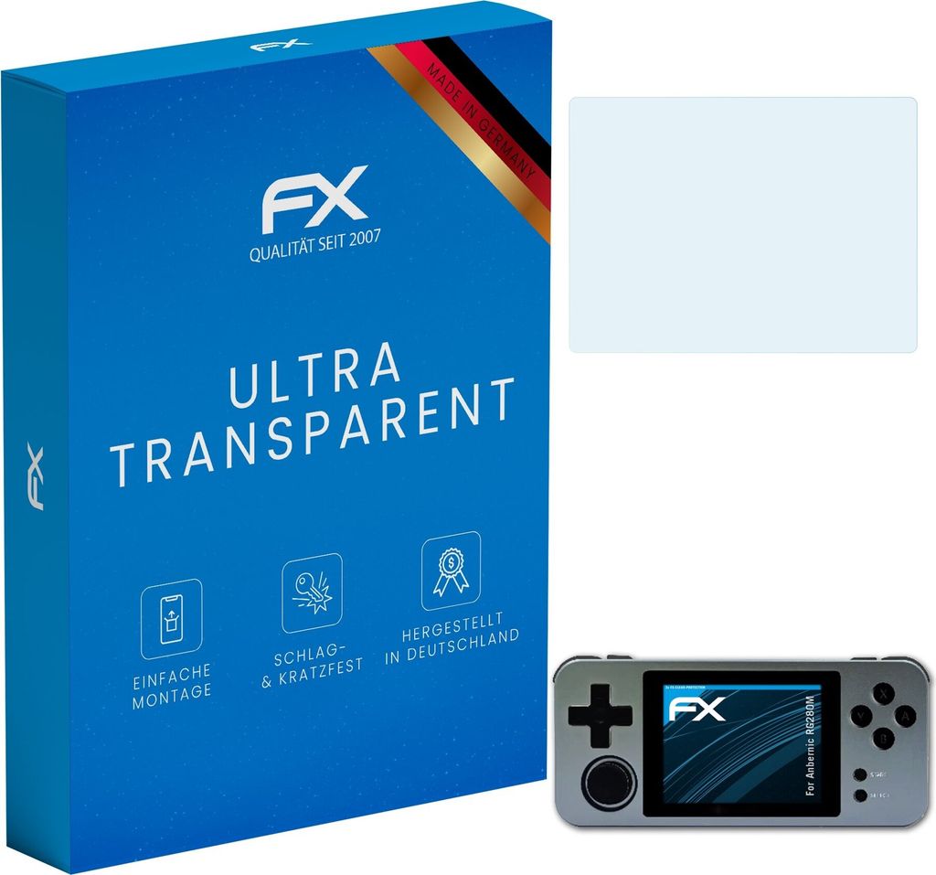 atFoliX FX-Clear 3x Schutzfolie kompatibel mit Anbernic RG280M Displayschutzfolie