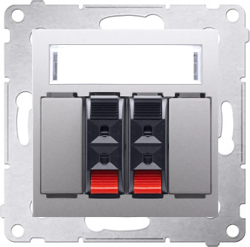 Prise pour haut-parleurs Simon 54 Premium double - Couleur Argent Matt