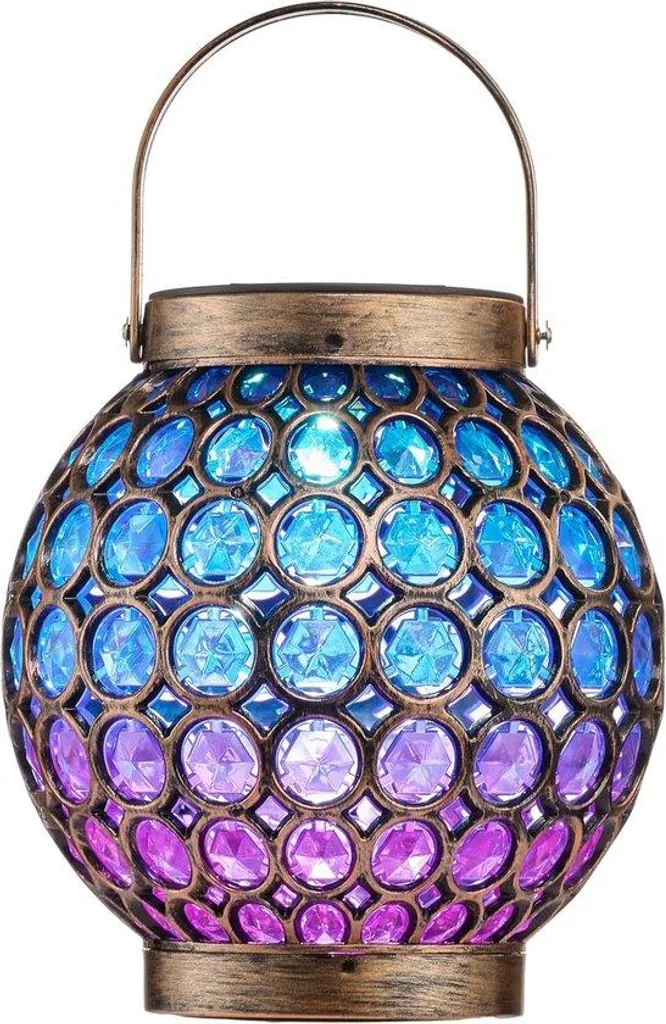 Lanterne de jardin solaire TLS23GS035 en métal étanche IP65 pour allée