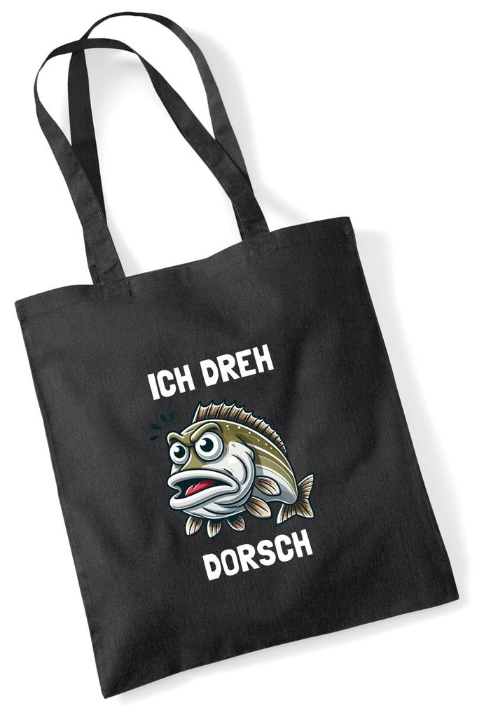 Huuraa Jutebeutel Ich dreh Dorsch Comic Meme 10 Liter Black Baumwolle Tasche Geschenkidee