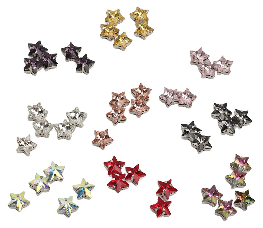 45 Stück aufnähbare Strasssteine, 1 cm Durchmesser, elegante, sortierte Farben, vielseitig einsetzbar für Kleidung, Taschen und Schuhe