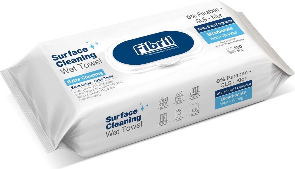 FIBRIL Feuchtreinigungstücher XL blau - 1 Packung mit 100 Stück