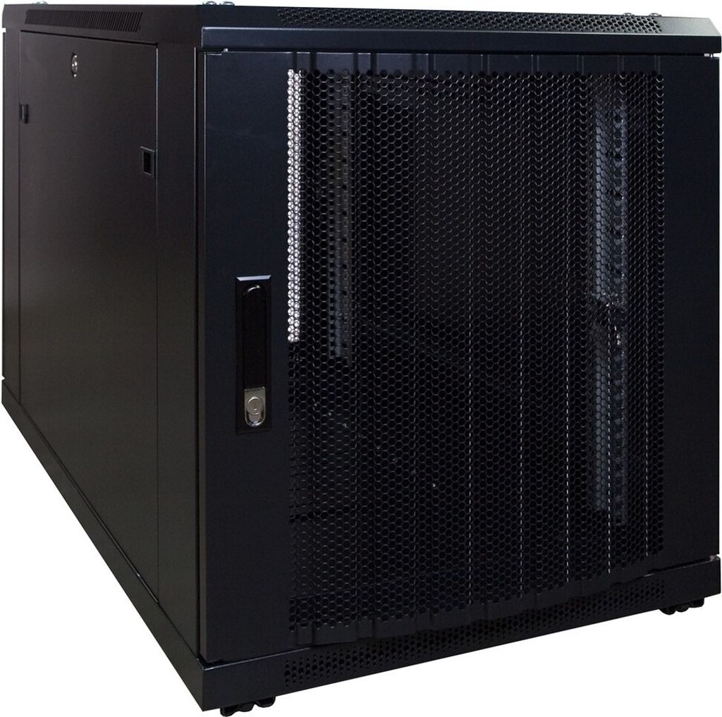 DSIT 12 HE, kleiner Serverschrank, mit perforierter Fronttür (BxTxH) 600 x 1000 x 720 mm (DS6012PP)
