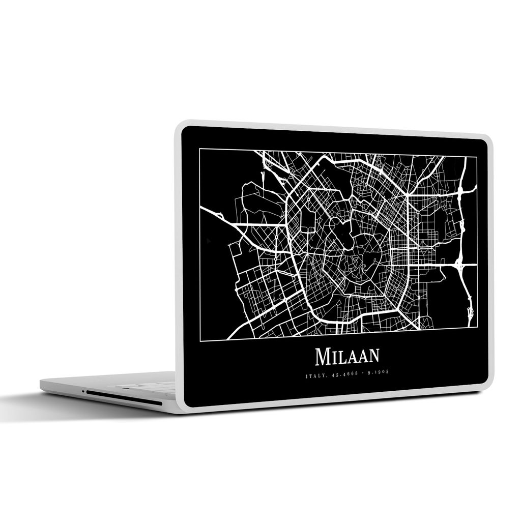 MuchoWow Laptop Aufkleber Sticker Cover Mailand - Karte - Stadtplan 25x18 cm - Laptop-Deko