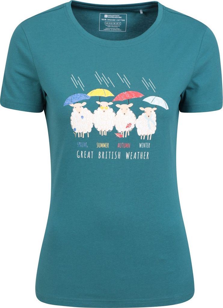 Mountain Warehouse - "Great British Weather" T-Shirt für Damen MW3448 (46 DE) (Petrol)