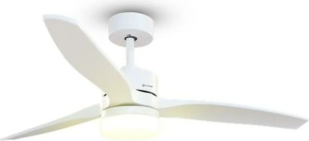 Grunkel Ventilateur de plafond avec lumière 24W blanc, 6 vitesses, minuterie