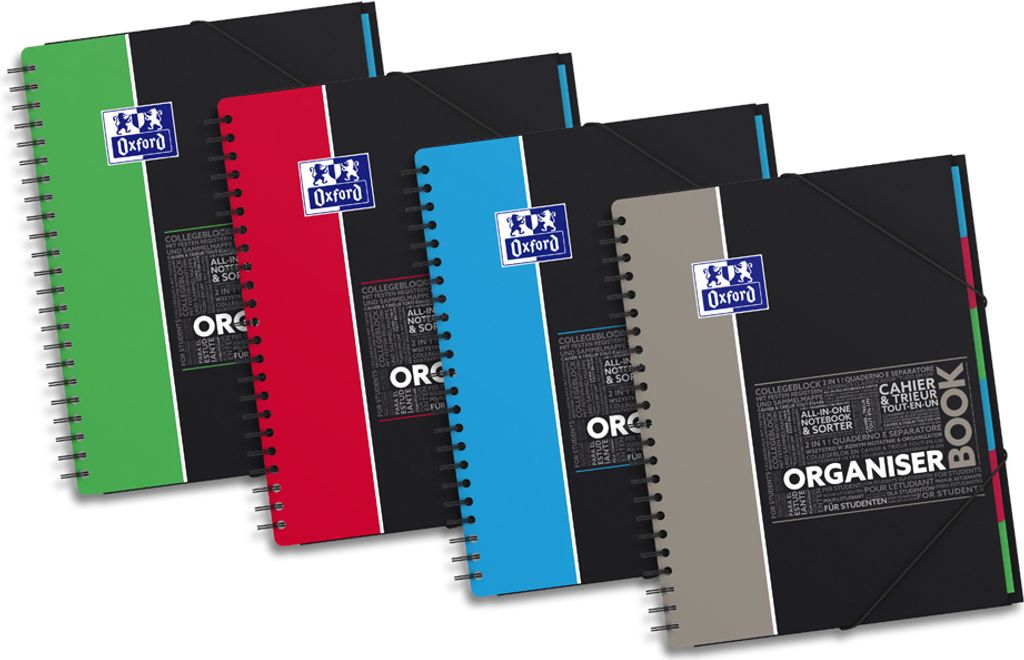 Oxford Studium Collegeblock "ORGANISERBOOK" A4+ ligné 80 Image du produit 