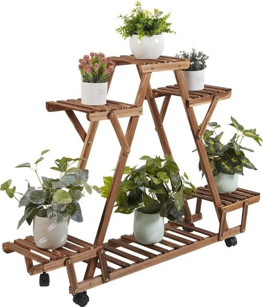 Porte-plante multi-niveaux en bois massif, escalier fleurs intérieur