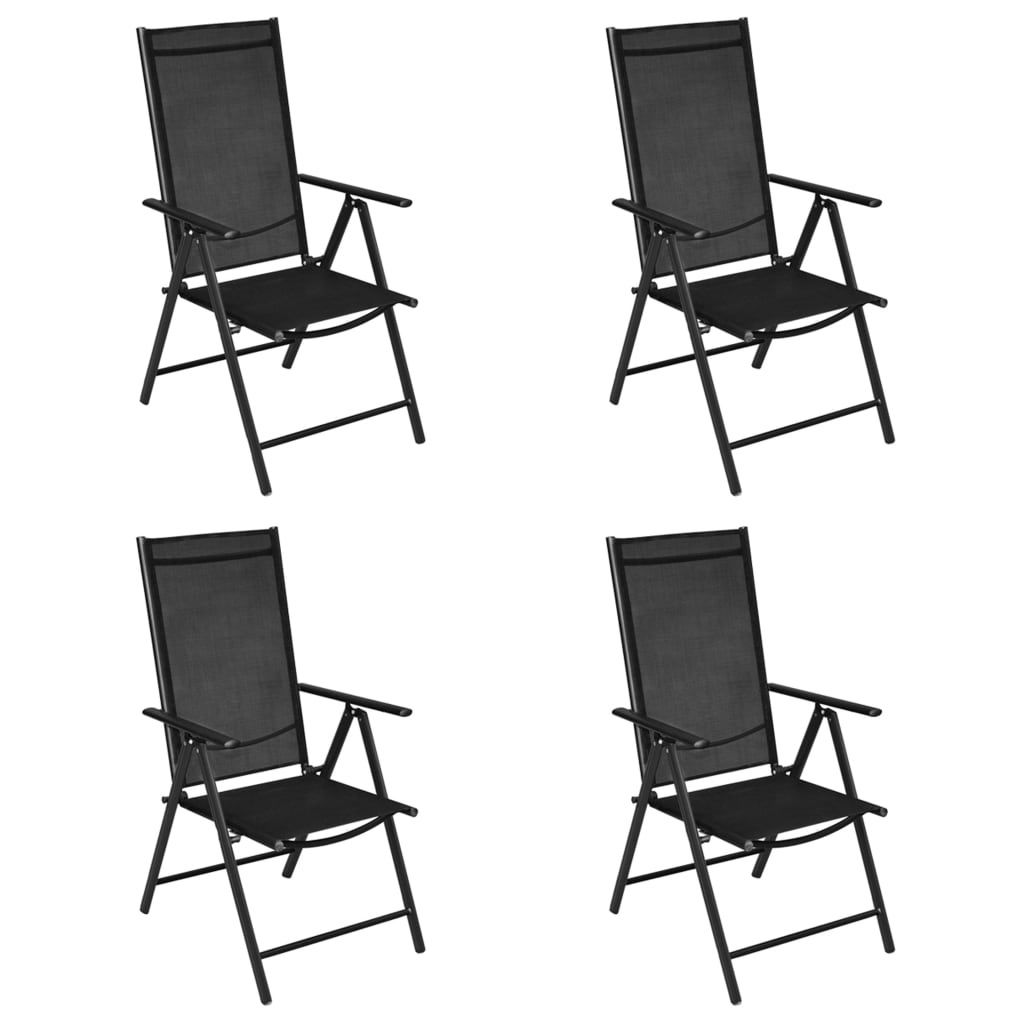 vidaXL Gartenstühle Klappbar 4 Stk. Aluminium und Textilene Produktbild 