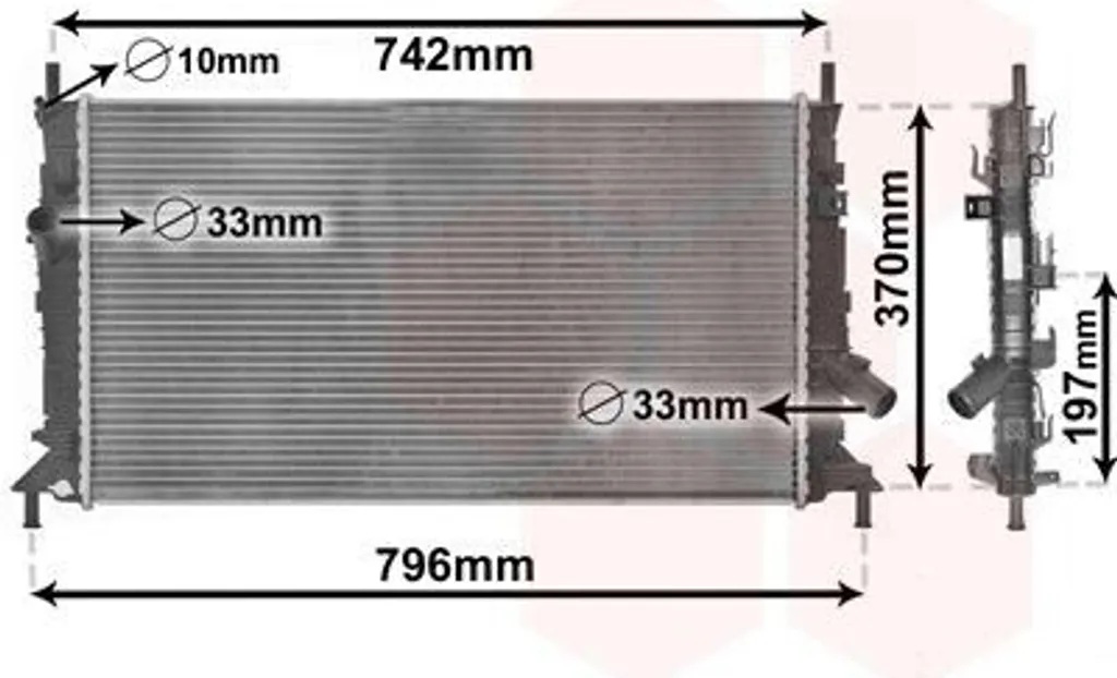 Radiateur anti surchauffe pour FORD Focus II et C-MAX de 2004 à 2012