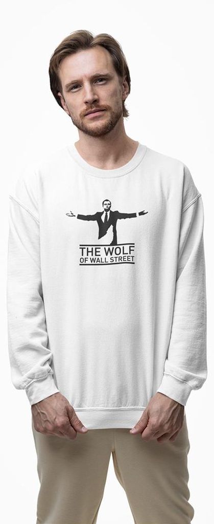 D&B Design Uni Pullover SWMO00112 The Wolf Weiß-Größe L