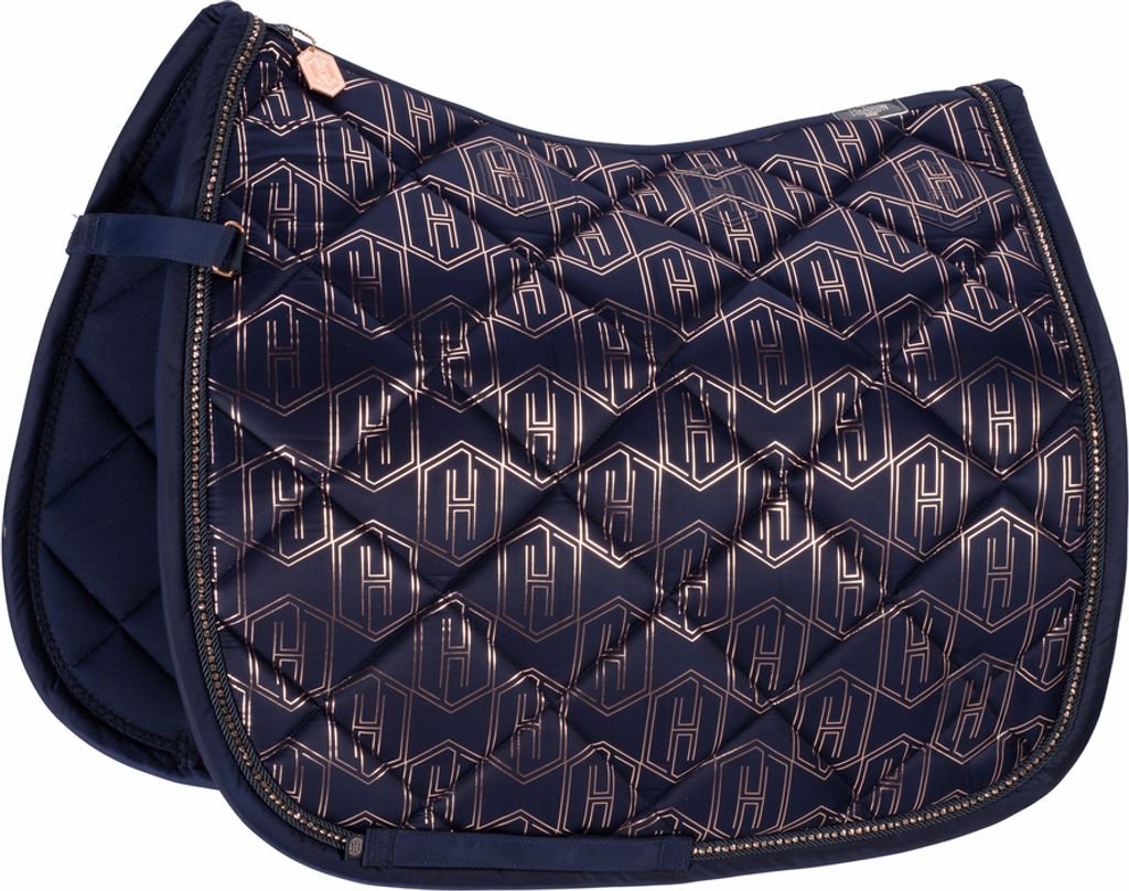 Eskadron HERITAGE Schabracke " GLOSSY " mit Kordel - Kristallkordel - Kordel Form - Dressur Farbe - navy